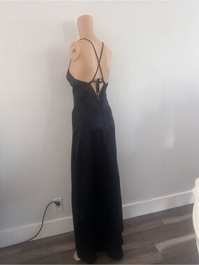 Vintage Climax by David Howard Black Maxi Slip Dress 1970s black size 7